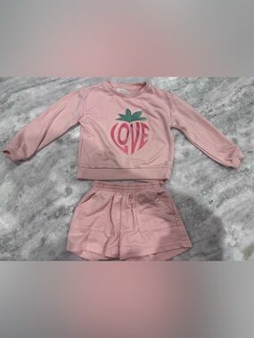 btween Pink Strawberry LOVE Two-Piece Set